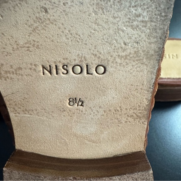 Nisolo Ama Woven Leather Mules Size 8.5 Color Honey Camel Tan NISOLO Slides - Picture 5 of 11